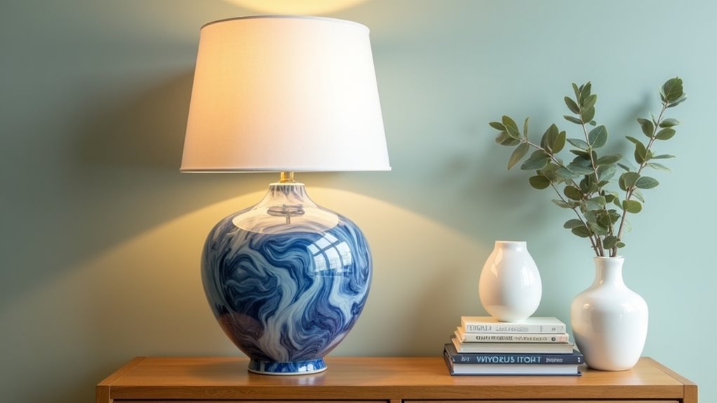 striking blue and white