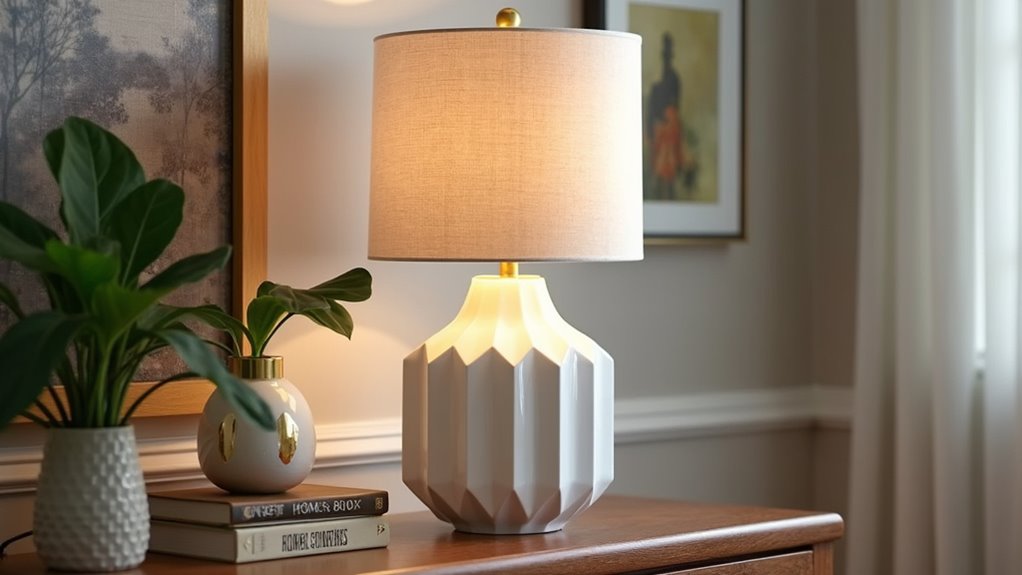 stylish geometric ceramic lamp