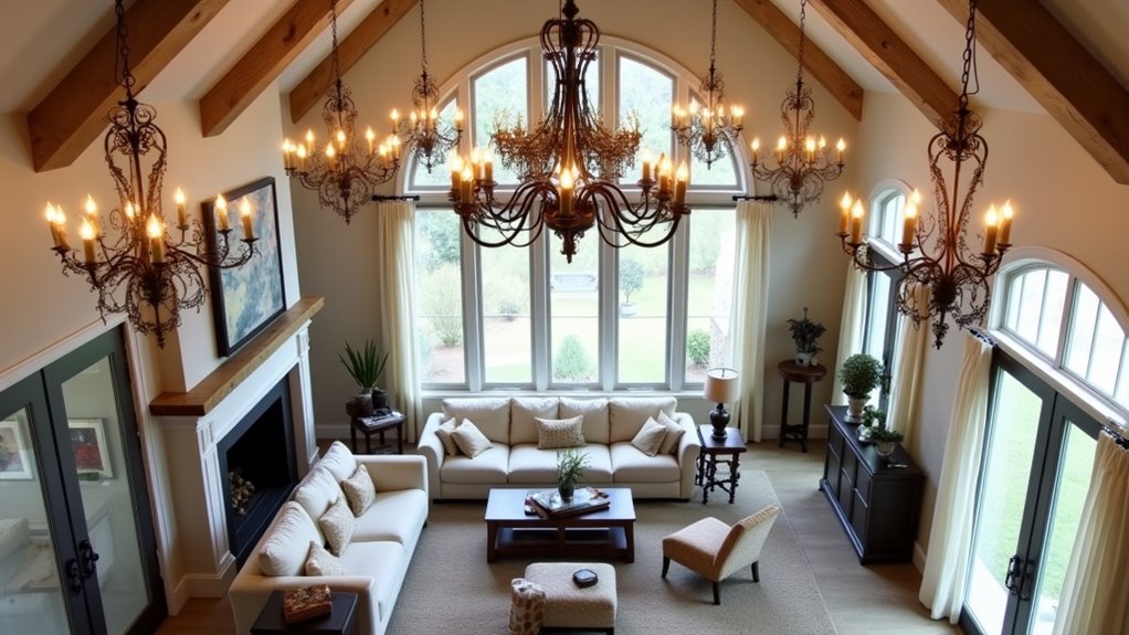 stylish wrought iron chandeliers