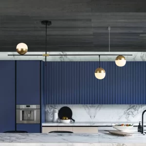 3 pendant lights over a kitchen island
